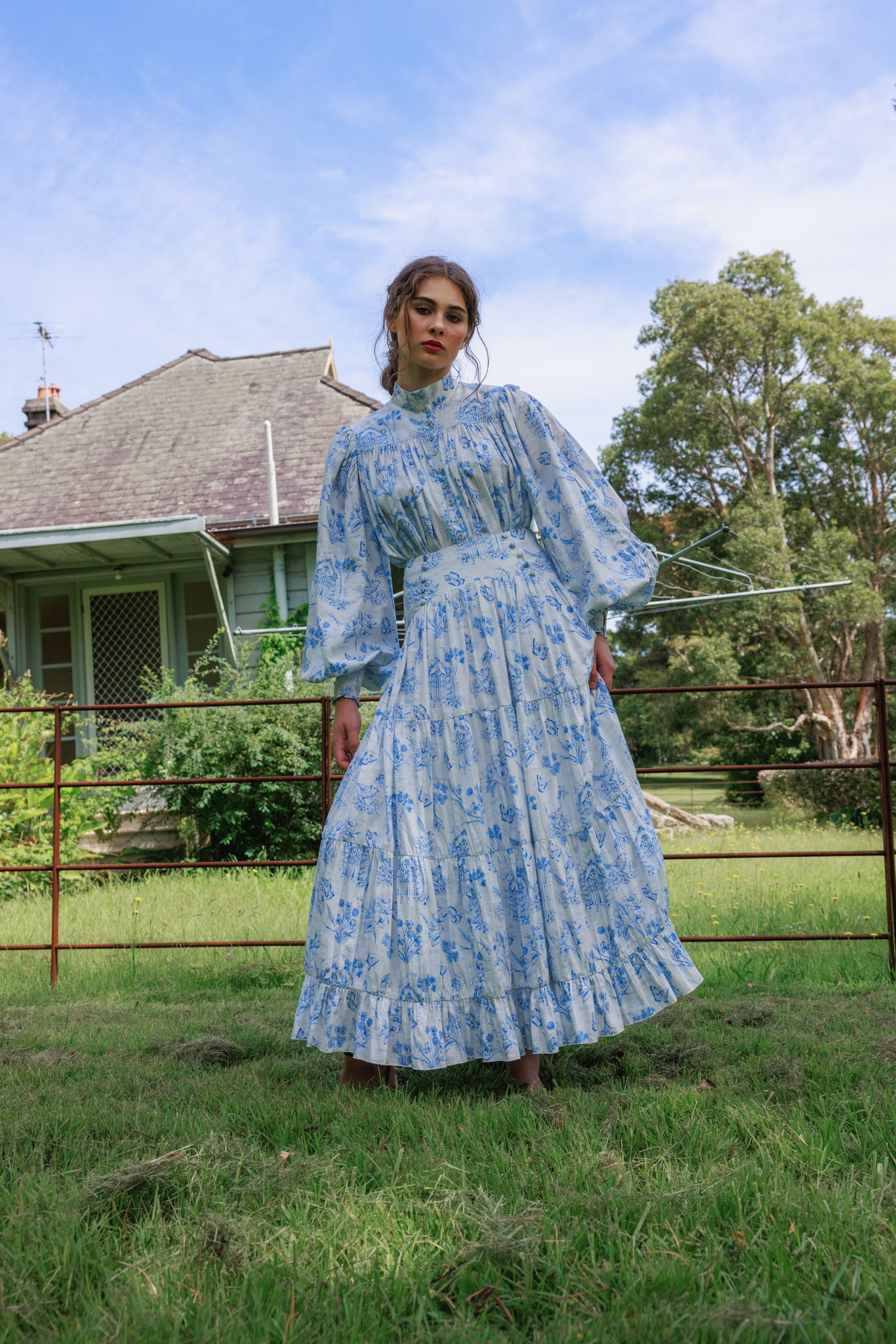 Meadow Gate Toile Maxi Skirt