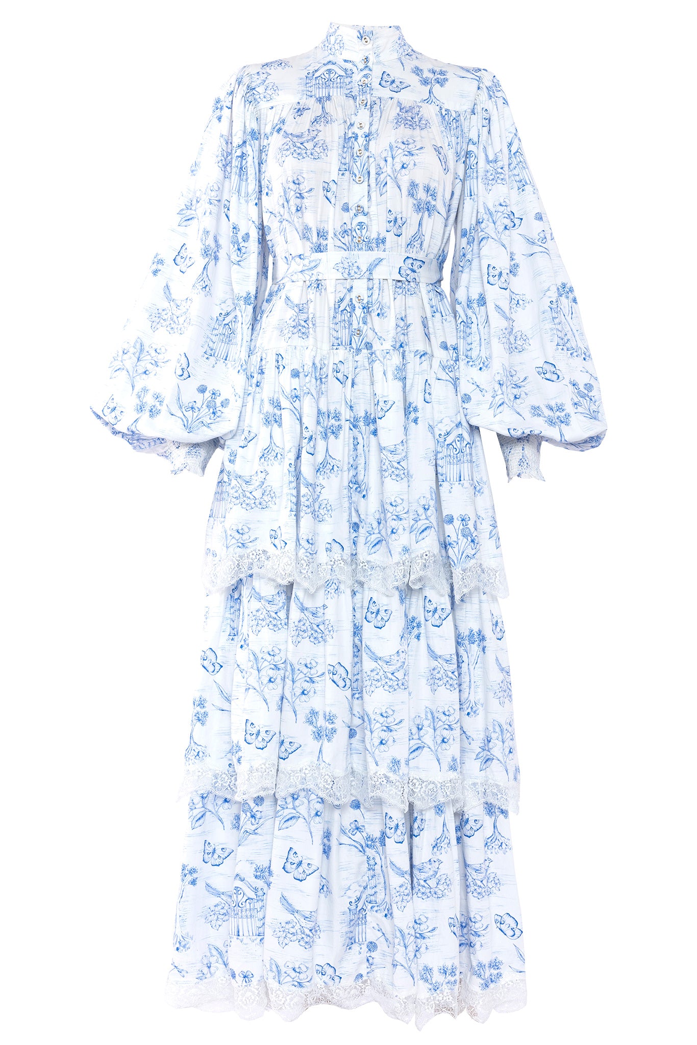 Meadow Gate Toile Tiered Maxi Dress