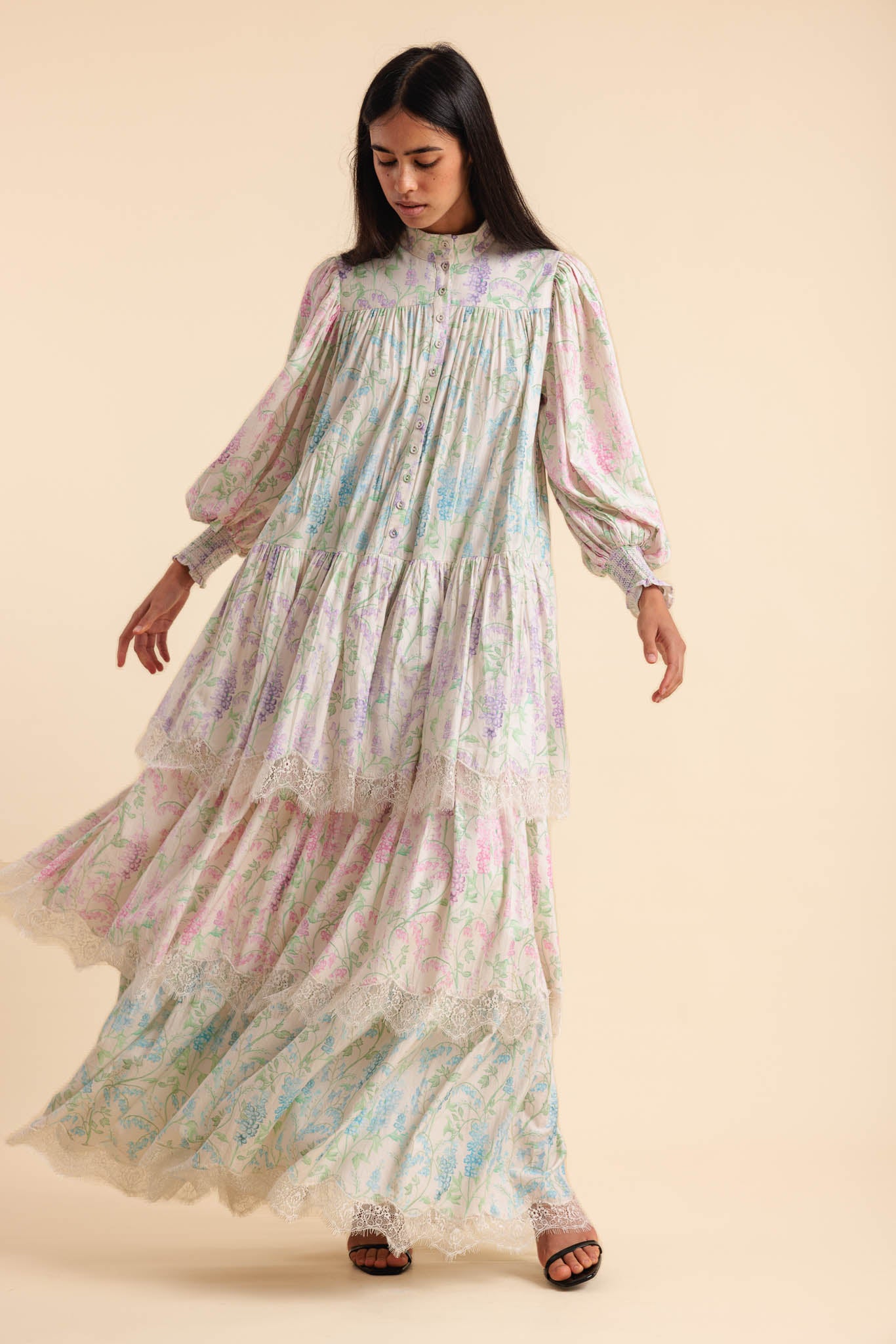 Floraison Tiered Maxi Dress