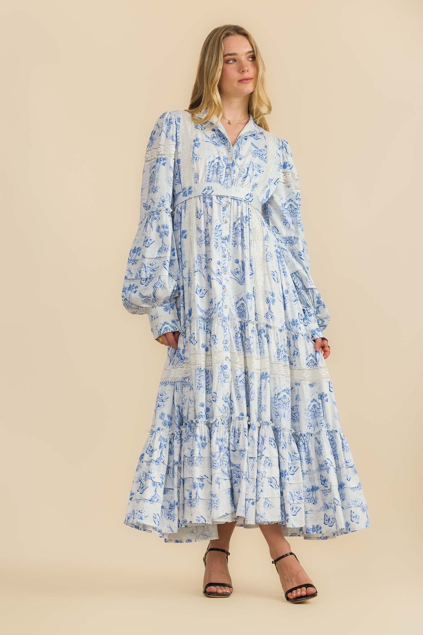 Meadow Gate Toile Sonata Maxi Dress