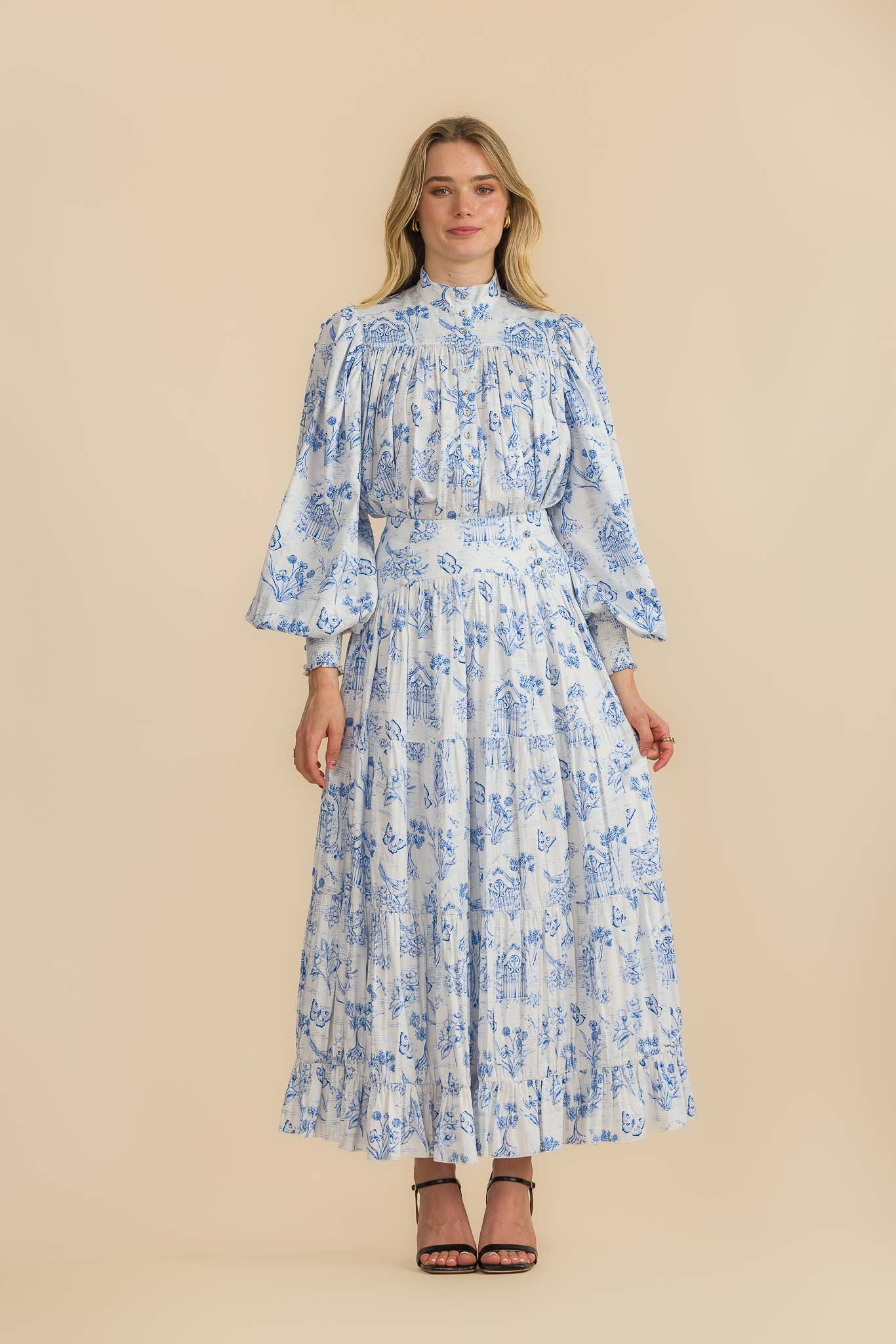 Meadow Gate Toile Maxi Skirt