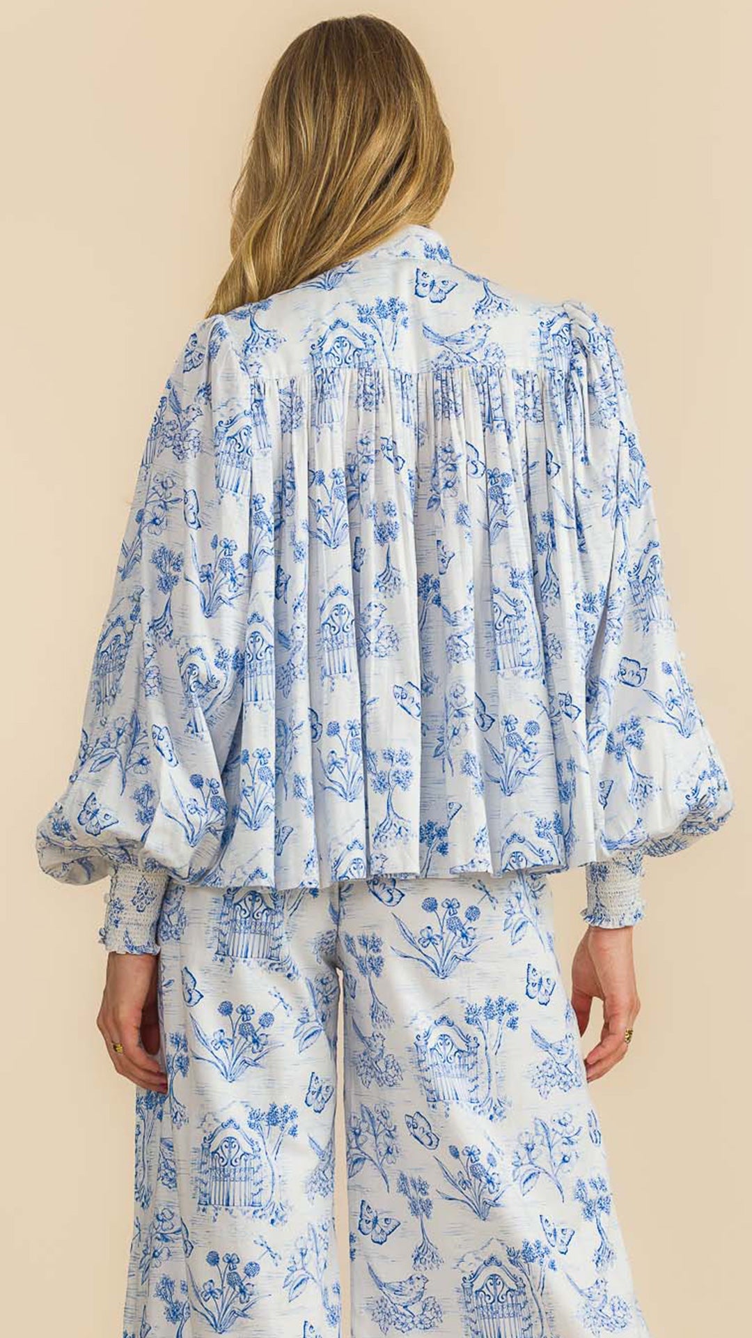 Meadow Gate Toile Button Blouse