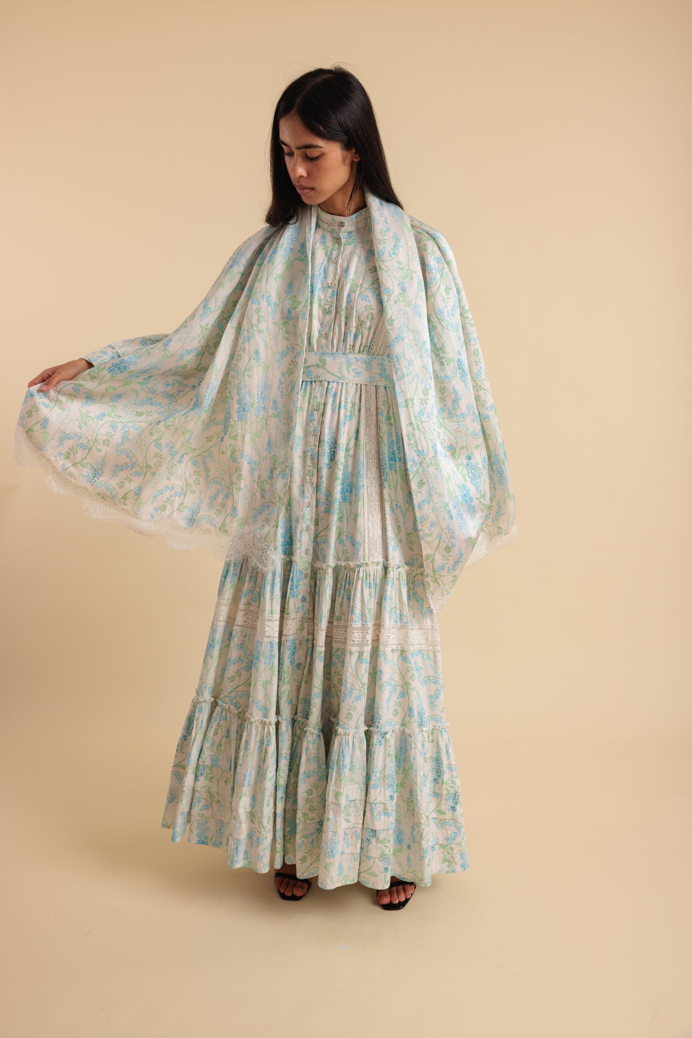 Floraison Blue Scarf