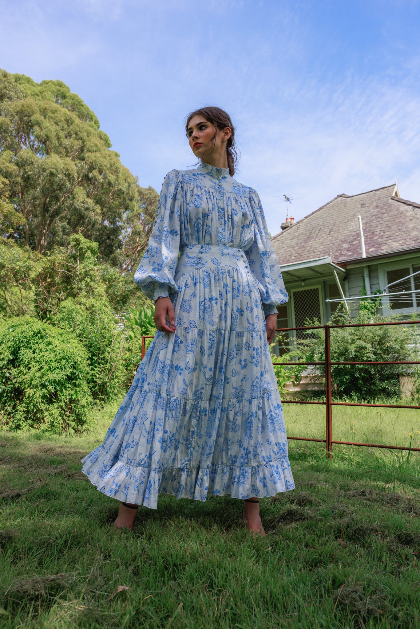 Meadow Gate Toile Maxi Skirt