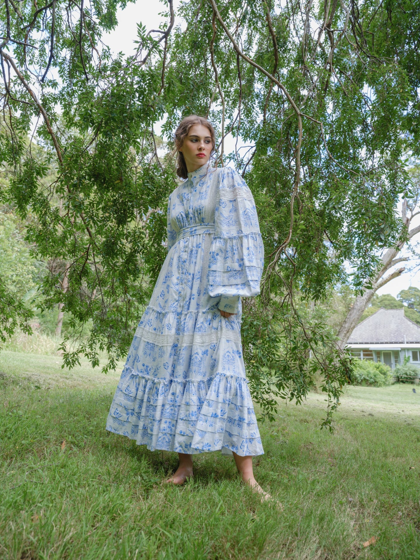 Meadow Gate Toile Sonata Maxi Dress