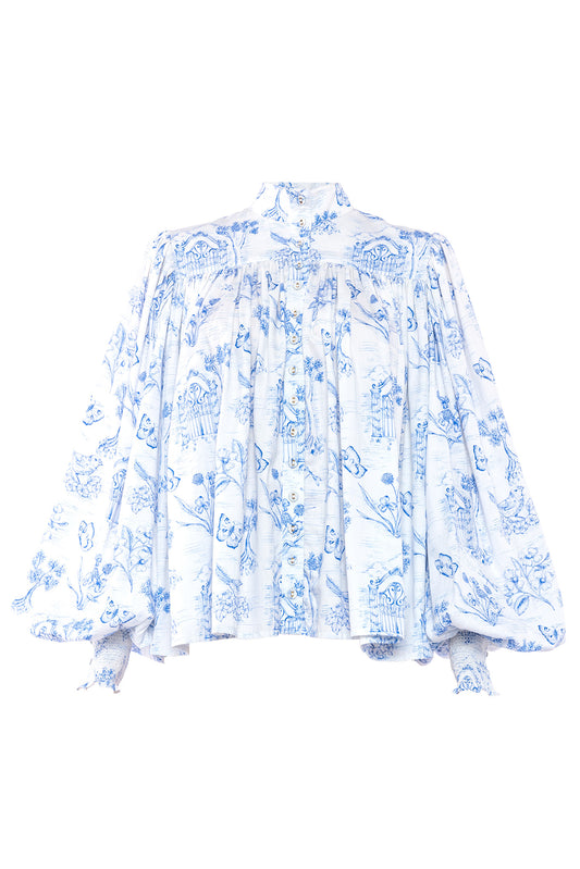 Meadow Gate Toile Button Blouse