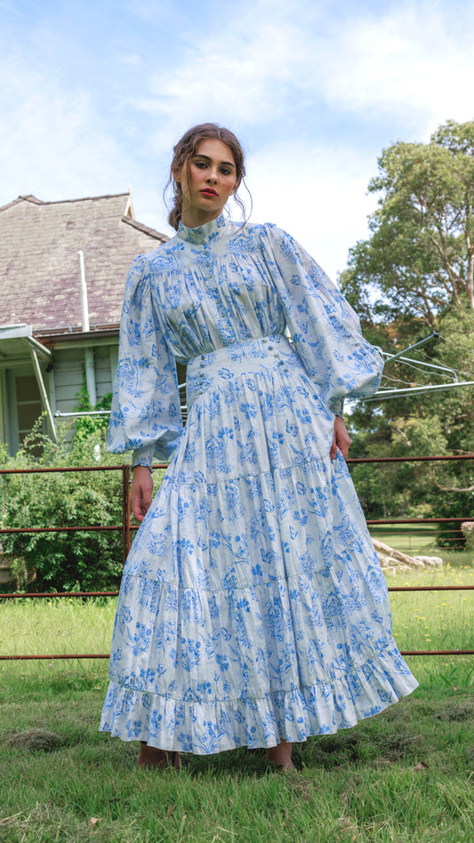 Meadow Gate Toile Maxi Skirt